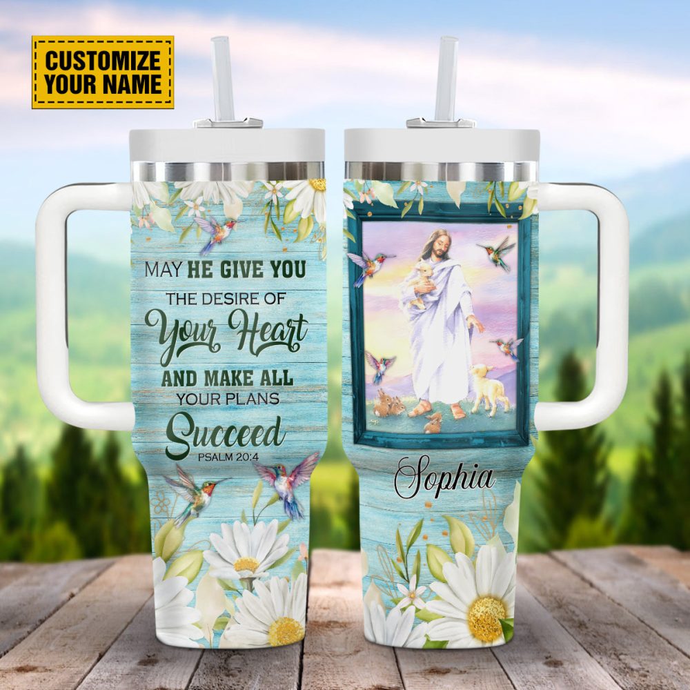 Jesus Hummingbird Custom Stanley Quencher 40Oz Stainless Steel Tumbler With Handle