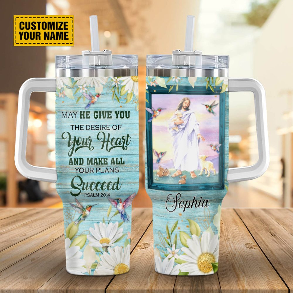 Jesus Hummingbird Custom Stanley Quencher 40Oz Stainless Steel Tumbler With Handle - Image 2
