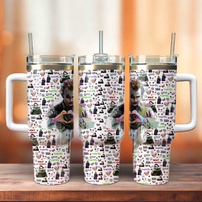 Joker Movies Custom Stanley Quencher 40Oz Stainless Steel Tumbler With Handle