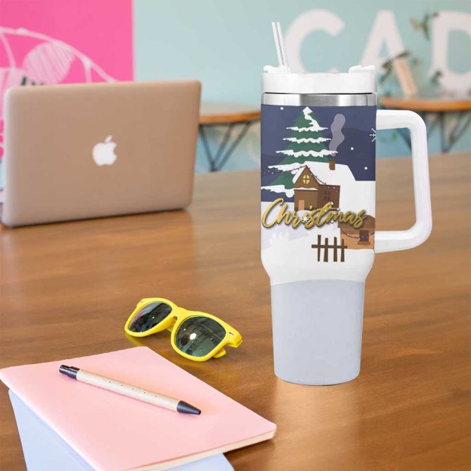 Kangaroo Australia Christmas Xmas Pattern Custom Stanley Quencher 40Oz Stainless Steel Tumbler With Handle - Image 5