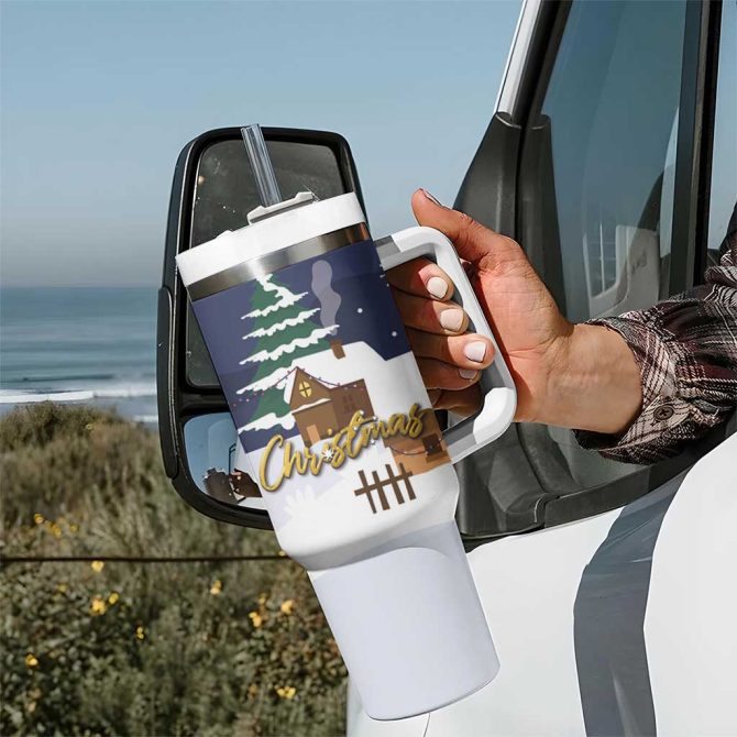 Kangaroo Australia Christmas Xmas Pattern Custom Stanley Quencher 40Oz Stainless Steel Tumbler With Handle - Image 7