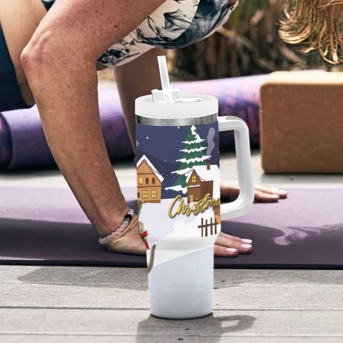 Kangaroo Australia Christmas Xmas Pattern Custom Stanley Quencher 40Oz Stainless Steel Tumbler With Handle - Image 6