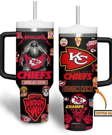 Kansas City Chiefs Nfl Custom Stanley Quencher 40Oz Stainless Steel Tumbler With Handle