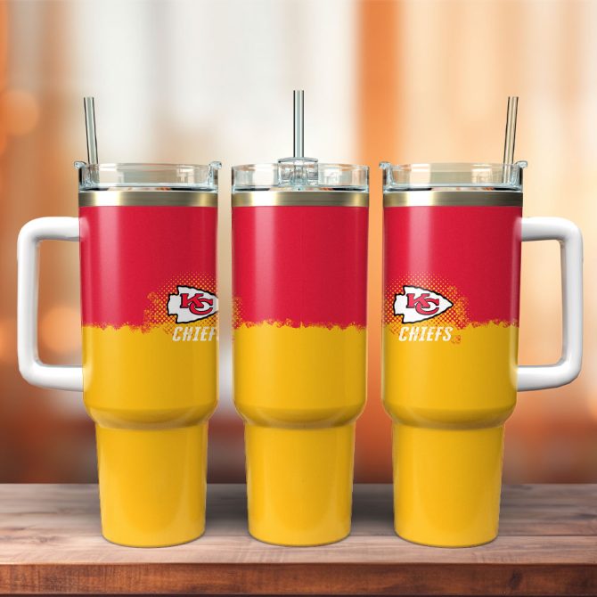 Kansas City Chiefs Nfl Custom Stanley Quencher 40Oz Stainless Steel Tumbler With Handle