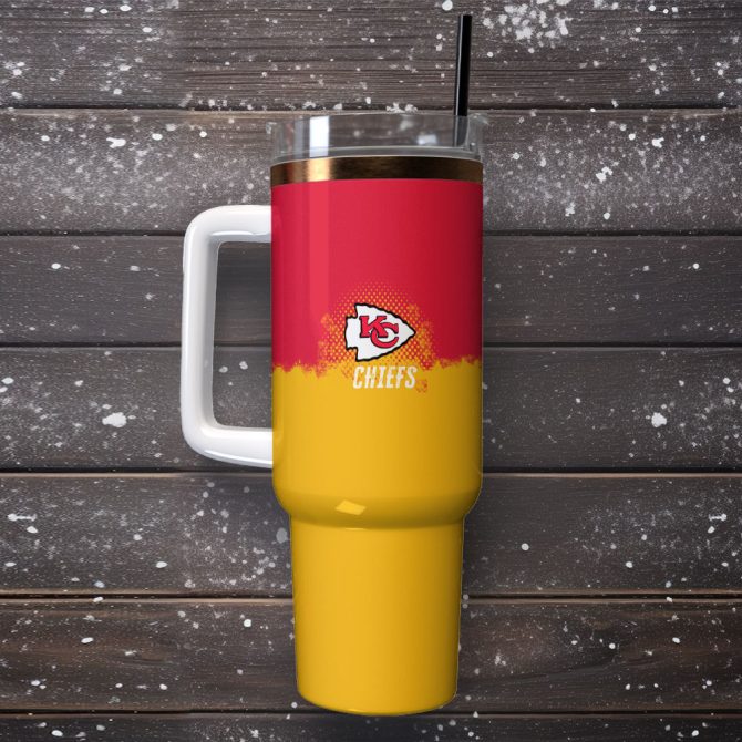 Kansas City Chiefs Nfl Custom Stanley Quencher 40Oz Stainless Steel Tumbler With Handle - Image 2
