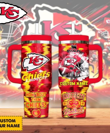 Kansas City Chiefs Nfl Sports Custom Stanley Quencher 40Oz Stainless Steel Tumbler With Handle