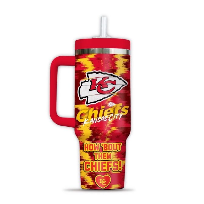 Kansas City Chiefs Nfl Sports Custom Stanley Quencher 40Oz Stainless Steel Tumbler With Handle - Image 3