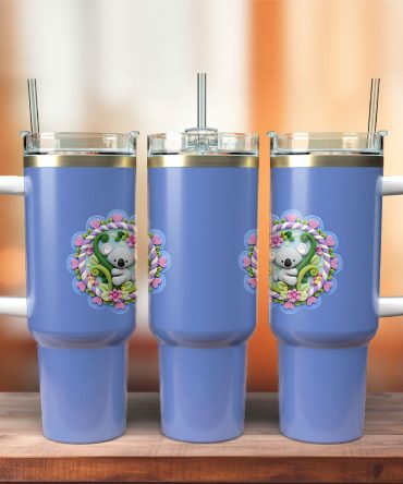 Koala Flower Custom Stanley Quencher 40Oz Stainless Steel Tumbler With Handle