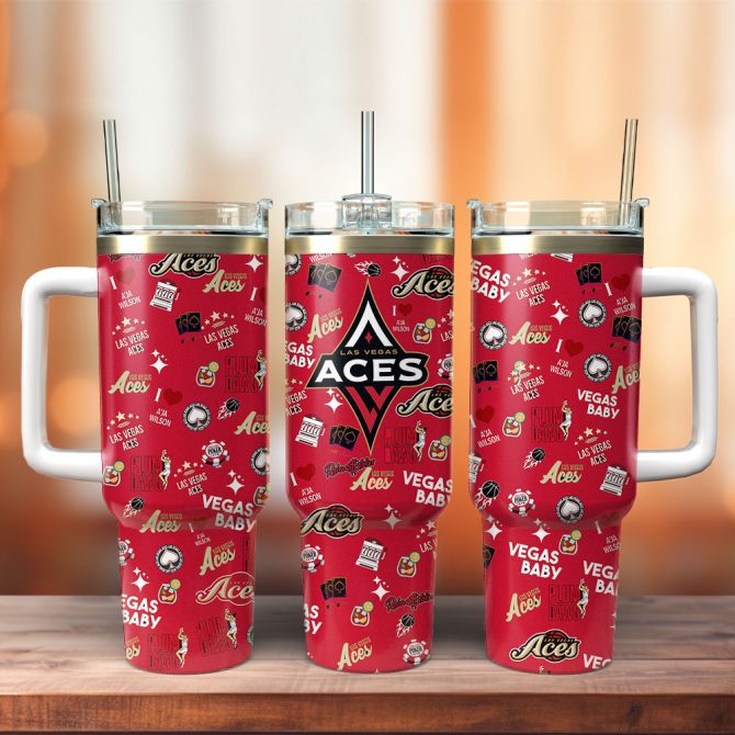 Las Vegas Aces Wnba Custom Stanley Quencher 40Oz Stainless Steel Tumbler With Handle