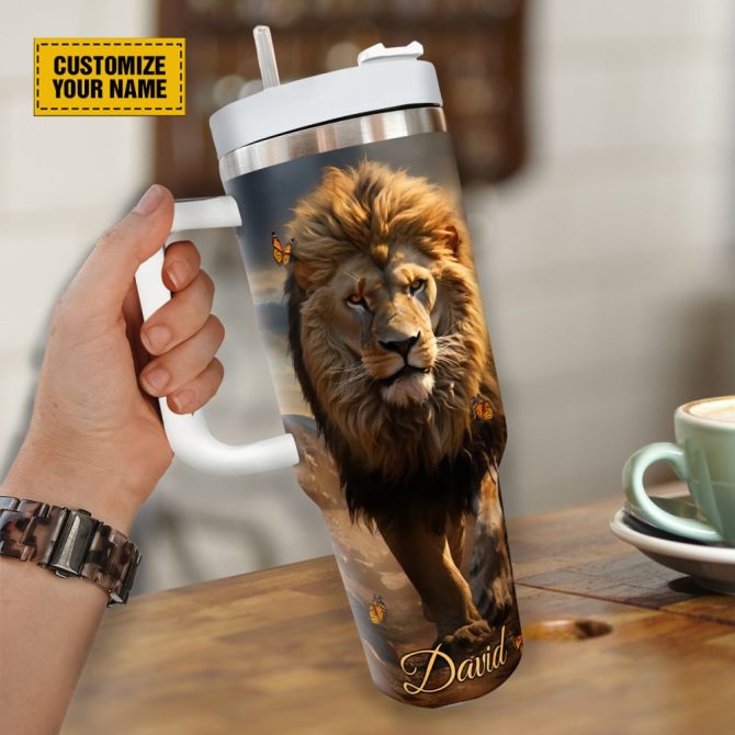 Lion Of Judah Faith Custom Stanley Quencher 40Oz Stainless Steel Tumbler With Handle - Image 4