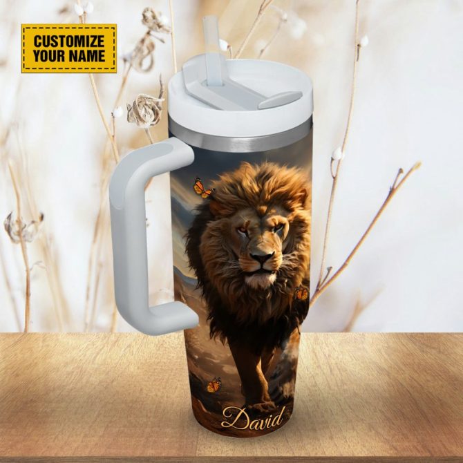 Lion Of Judah Faith Custom Stanley Quencher 40Oz Stainless Steel Tumbler With Handle - Image 5