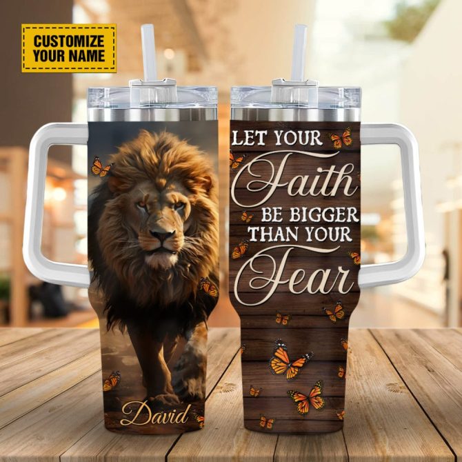 Lion Of Judah Faith Custom Stanley Quencher 40Oz Stainless Steel Tumbler With Handle - Image 2