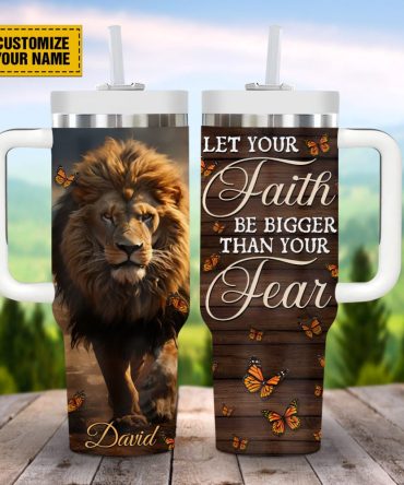Lion Of Judah Faith Custom Stanley Quencher 40Oz Stainless Steel Tumbler With Handle