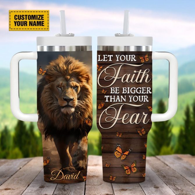 Lion Of Judah Faith Custom Stanley Quencher 40Oz Stainless Steel Tumbler With Handle