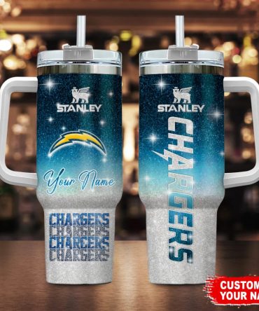 Los Angeles Chargers Nfl Custom Stanley Quencher 40Oz Stainless Steel Tumbler With Handle