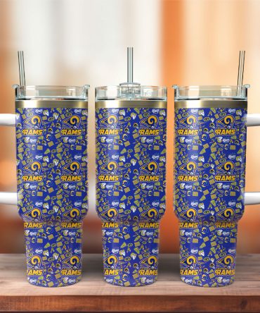 Los Angeles Rams Nfl Custom Stanley Quencher 40Oz Stainless Steel Tumbler With Handle