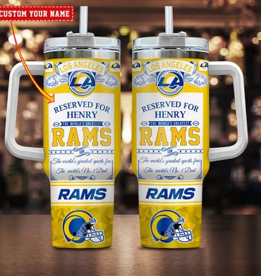 Los Angeles Rams Nfl Custom Stanley Quencher 40Oz Stainless Steel Tumbler With Handle