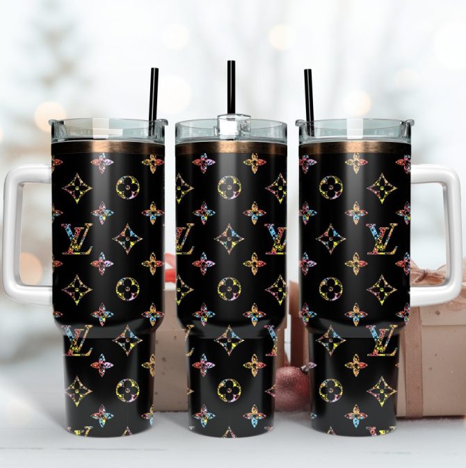 Louis Vuitton Lv Logo Custom Stanley Quencher 40Oz Stainless Steel Tumbler With Handle