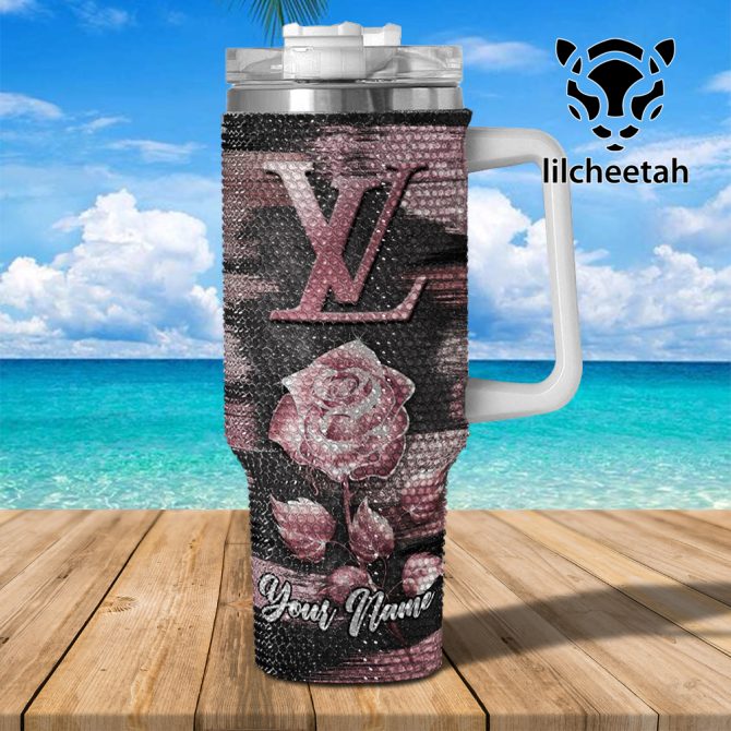 Louis Vuitton Brand Custom Stanley Quencher 40Oz Stainless Steel Tumbler With Handle - Image 2