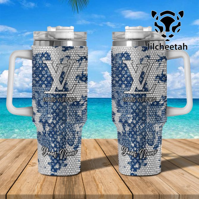 Louis Vuitton Brand Custom Stanley Quencher 40Oz Stainless Steel Tumbler With Handle