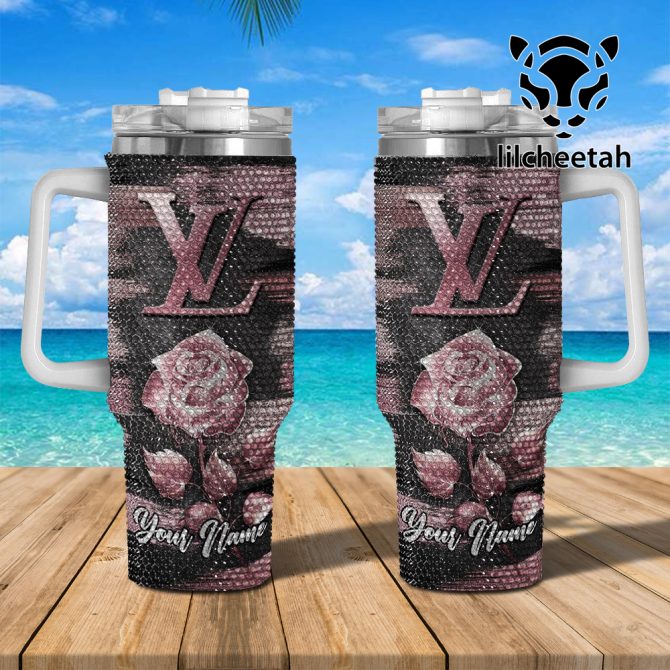 Louis Vuitton Brand Custom Stanley Quencher 40Oz Stainless Steel Tumbler With Handle