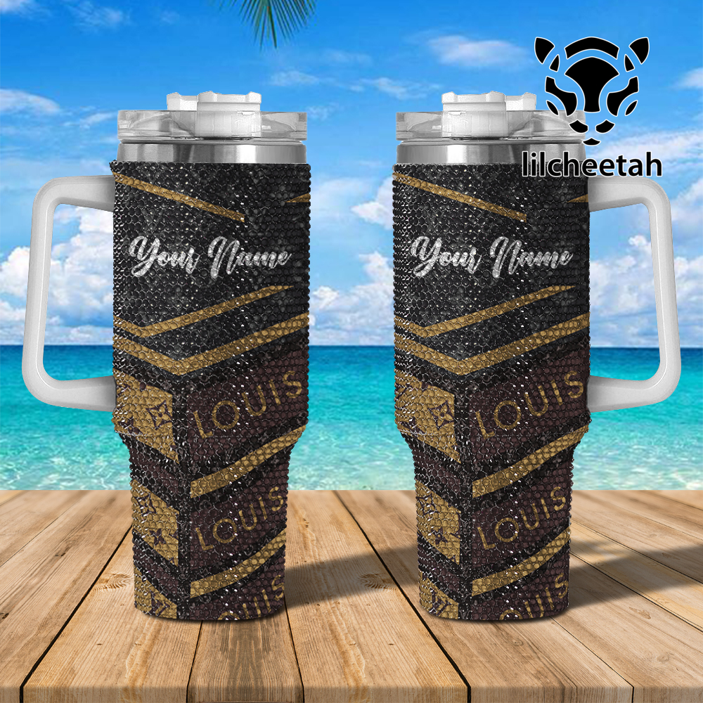 Louis Vuitton Brand Custom Stanley Quencher 40Oz Stainless Steel Tumbler With Handle - Image 2