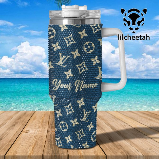 Louis Vuitton Brand Custom Stanley Quencher 40Oz Stainless Steel Tumbler With Handle