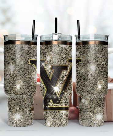 Louis Vuitton Shining Lv Logo Custom Stanley Quencher 40Oz Stainless Steel Tumbler With Handle