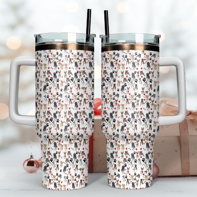 Love Dogs Custom Stanley Quencher 40Oz Stainless Steel Tumbler With Handle - Image 4