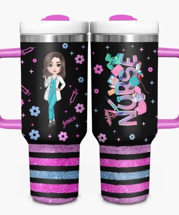 Love Nurse Life Custom Stanley Quencher 40Oz Stainless Steel Tumbler With Handle