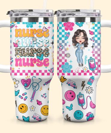 Love Nurse Life Custom Stanley Quencher 40Oz Stainless Steel Tumbler With Handle