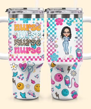 Love Nurse Life Custom Stanley Quencher 40Oz Stainless Steel Tumbler With Handle