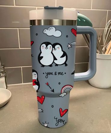 Loving Penguin Custom Stanley Quencher 40Oz Stainless Steel Tumbler