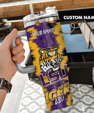 Lsu Tigers Ncaa Custom Stanley Quencher 40Oz Stainless Steel Tumbler With Handle