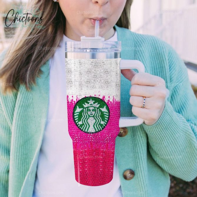 Luxe Rhinestone Bling Hello Kitty Cartoon Custom Stanley Quencher 40Oz Stainless Steel Tumbler - Image 5