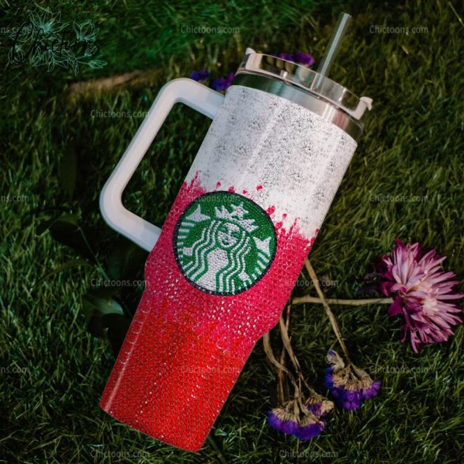 Luxe Rhinestone Bling Mickey Mouse Cartoon Custom Stanley Quencher 40Oz Stainless Steel Tumbler - Image 3