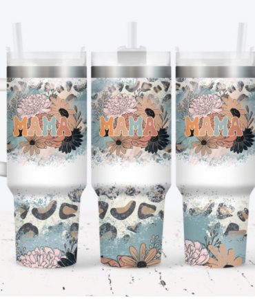 Mama Flower Custom Stanley Quencher 40Oz Stainless Steel Tumbler With Handle