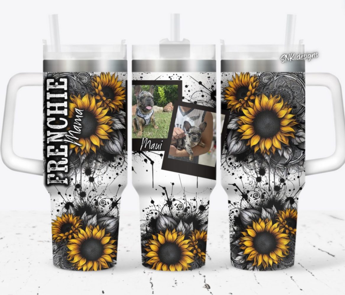 Mama Sunflower Custom Stanley Quencher 40Oz Stainless Steel Tumbler With Handle - Image 2