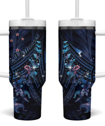 Matariki Paua Shell New Zealand Haka Dance At The Starry Night Custom Stanley Quencher 40Oz Stainless Steel Tumbler With Handle