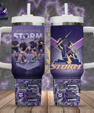 Melbourne Storm Nrl Custom Stanley Quencher 40Oz Stainless Steel Tumbler With Handle