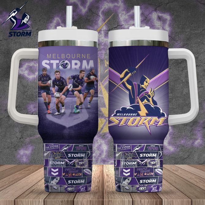 Melbourne Storm Nrl Custom Stanley Quencher 40Oz Stainless Steel Tumbler With Handle