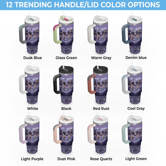 Melbourne Storm Nrl Custom Stanley Quencher 40Oz Stainless Steel Tumbler With Handle - Image 4
