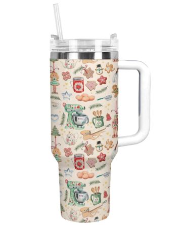 Merry Mixer Christmas Custom Stanley Quencher 40Oz Stainless Steel Tumbler With Handle
