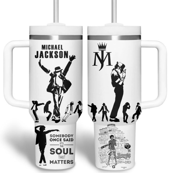Michael Jackson Music Custom Stanley Quencher 40Oz Stainless Steel Tumbler - Image 3