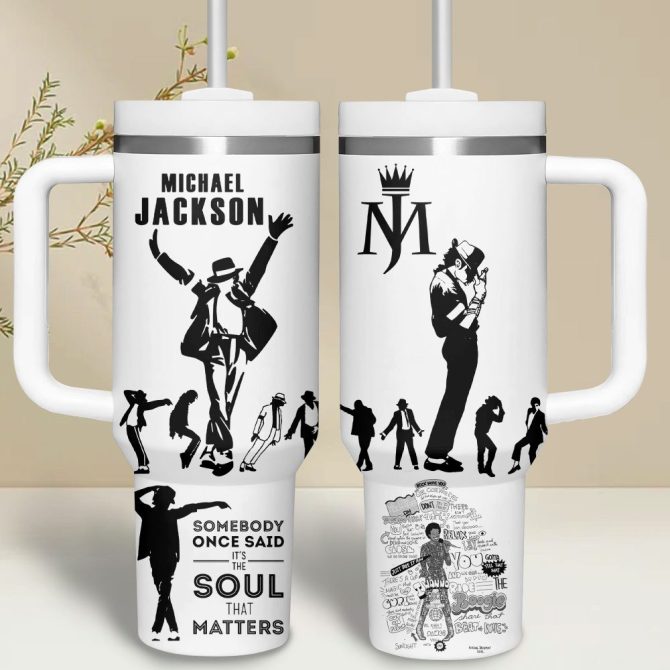 Michael Jackson Music Custom Stanley Quencher 40Oz Stainless Steel Tumbler - Image 2