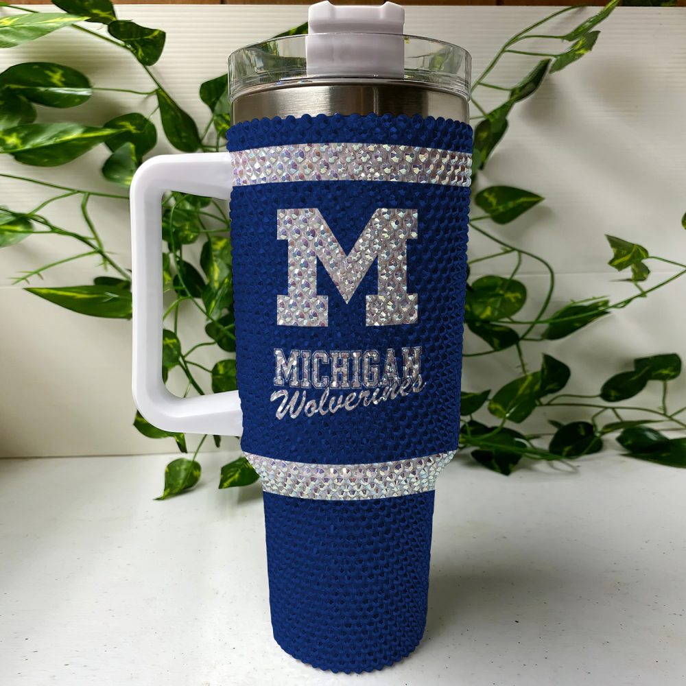 Michigan Wolverines Ncaa Custom Stanley Quencher 40Oz Stainless Steel Tumbler With Handle - Image 3