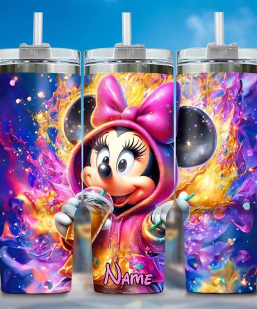 Mickey And Minnie Cartoon Custom Stanley Quencher 40Oz Stainless Steel Tumbler With Handle