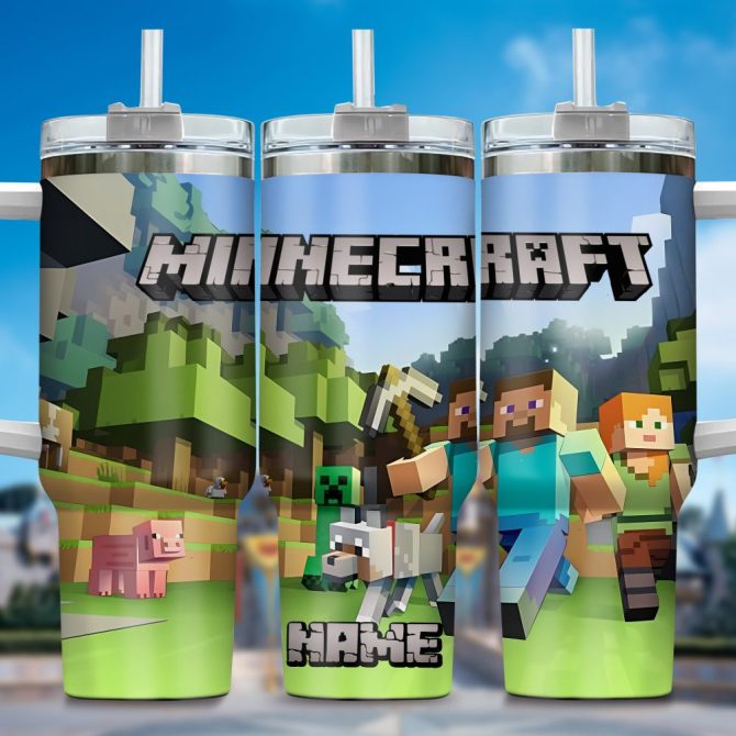 Minecraft Oz Skinny Games Custom Stanley Quencher 40Oz Stainless Steel Tumbler With Handle