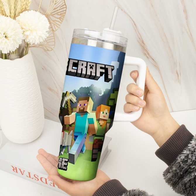 Minecraft Oz Skinny Games Custom Stanley Quencher 40Oz Stainless Steel Tumbler With Handle - Image 4
