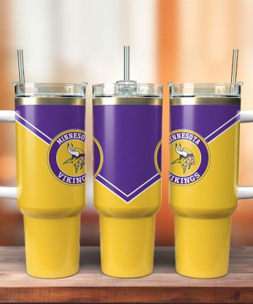 Minnesota Vikings Nfl Custom Stanley Quencher 40Oz Stainless Steel Tumbler With Handle